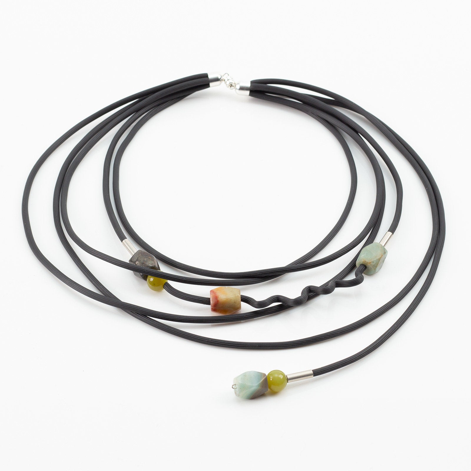 Agate and Lemon Jade Necklace