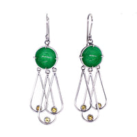 Green & Yellow Domed Earrings