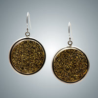 Gold Druzy Quartz Earrings