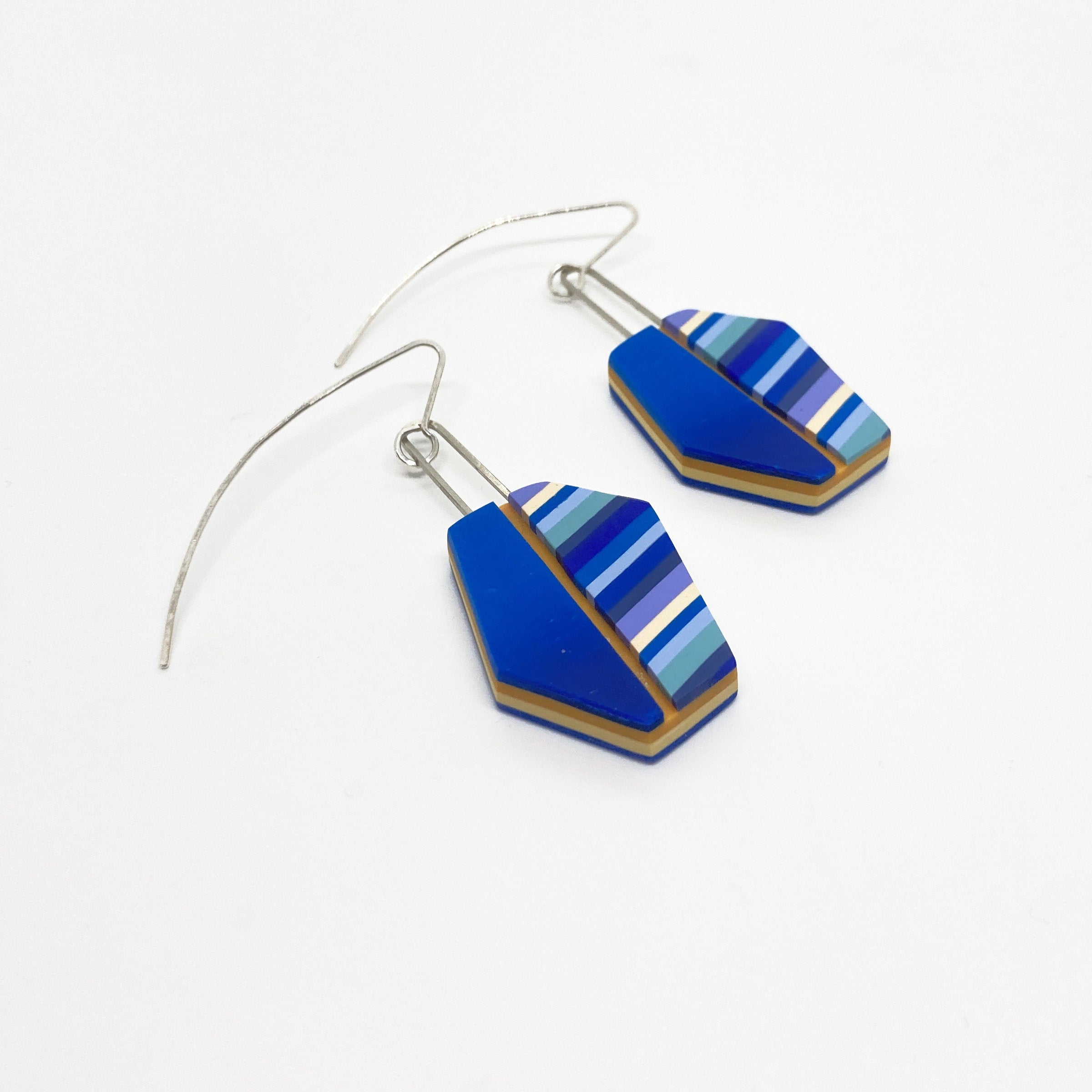 Stripes & Solids Blue Layered Earrings