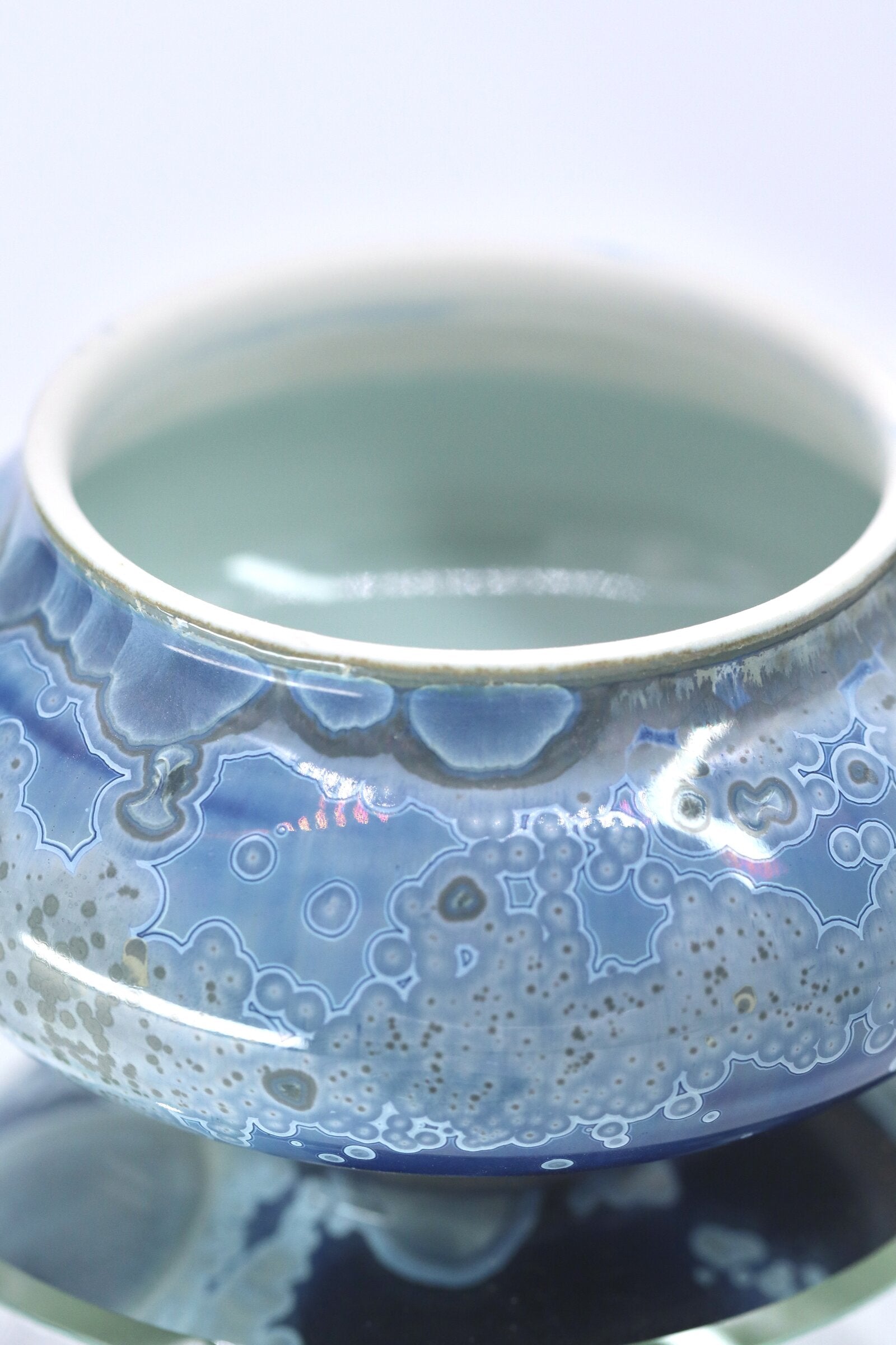 Deep Sea Blue Crystalline Jewelry Jar