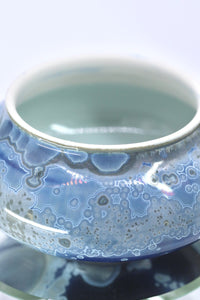 Deep Sea Blue Crystalline Jewelry Jar