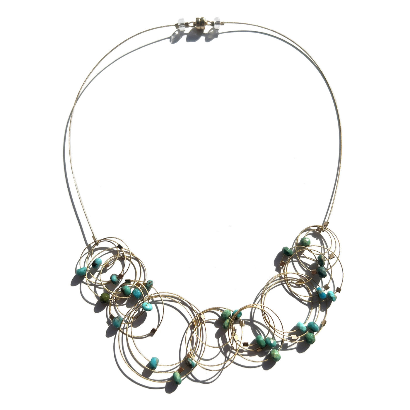 Turquoise & Gold Cable