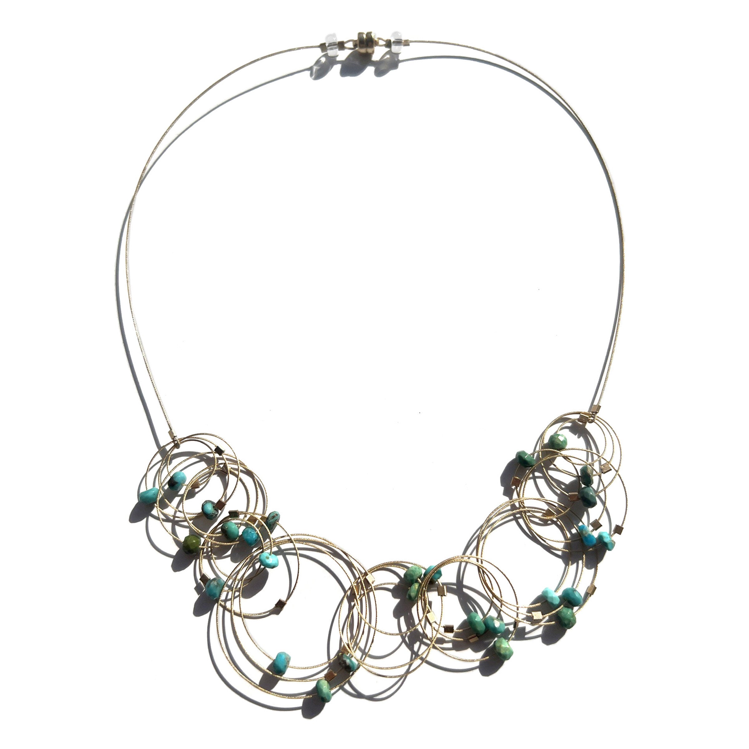 Turquoise & Gold Cable