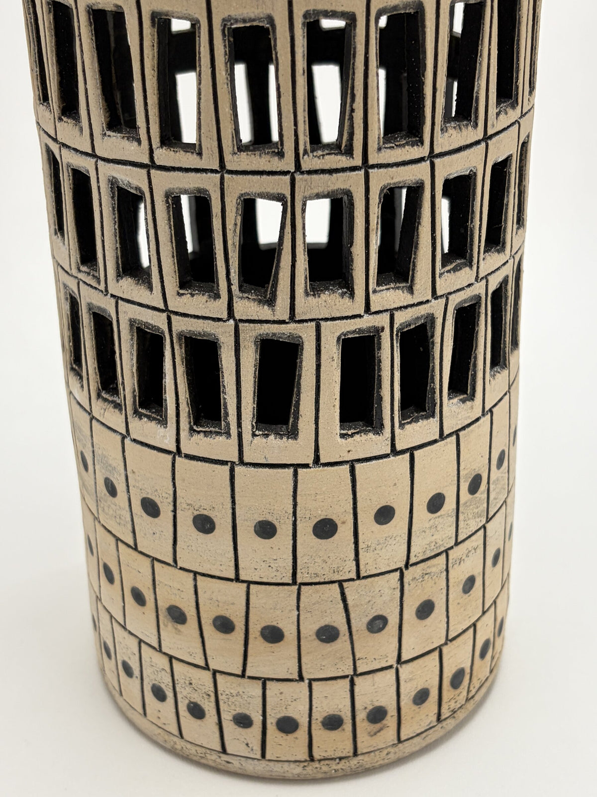 Black and White Carved Vessel