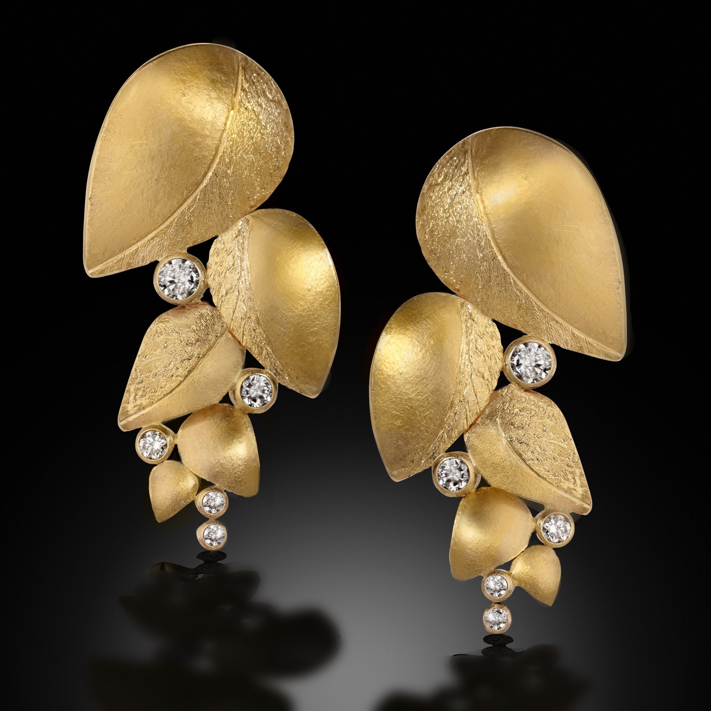 Diamond Leaf Earrings