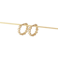 Gold Beaded Huggie Earrings