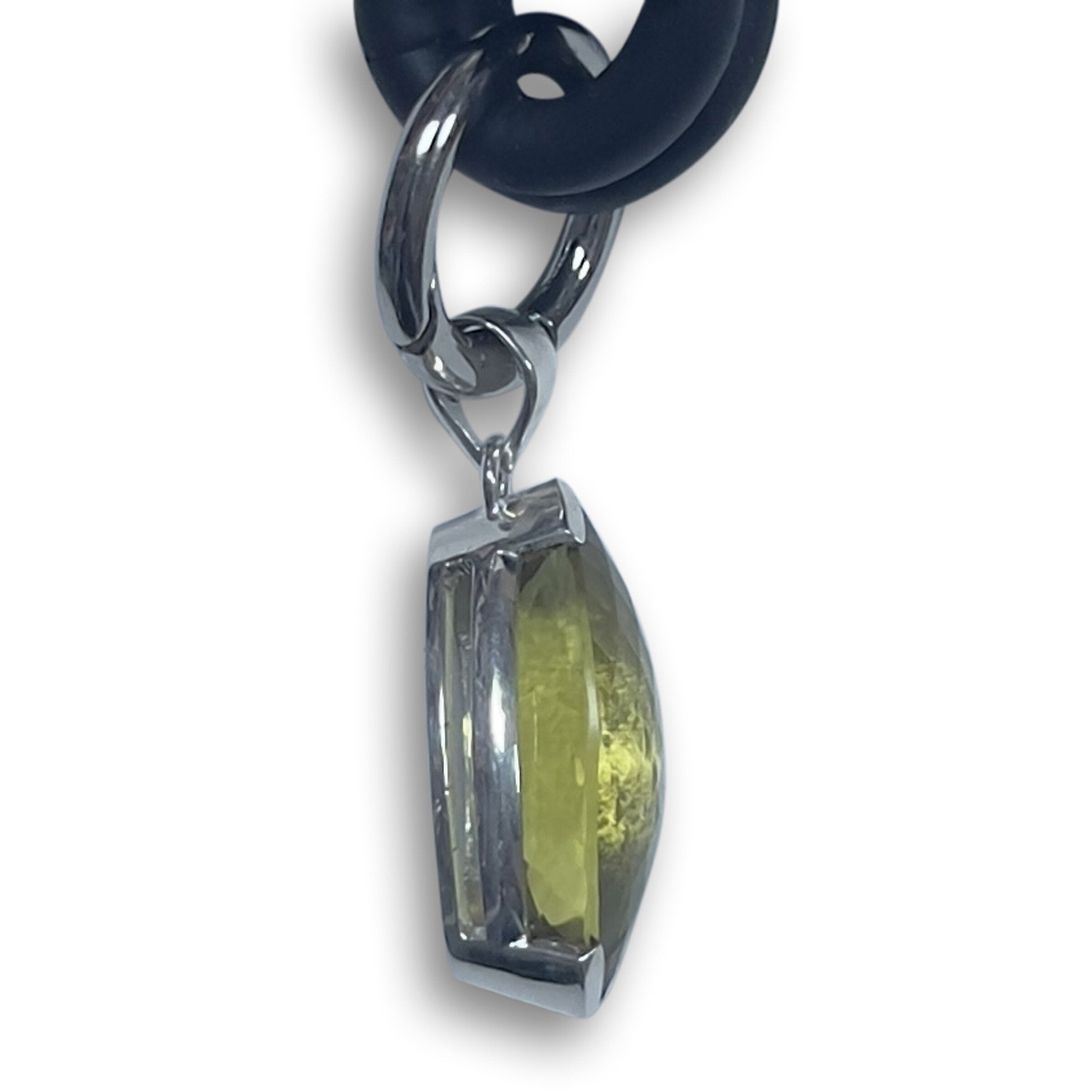 Eye-Shaped Lemon Topaz Drop Necklace