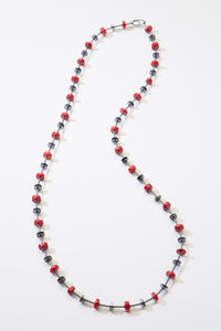 Coral Oxidized Necklace