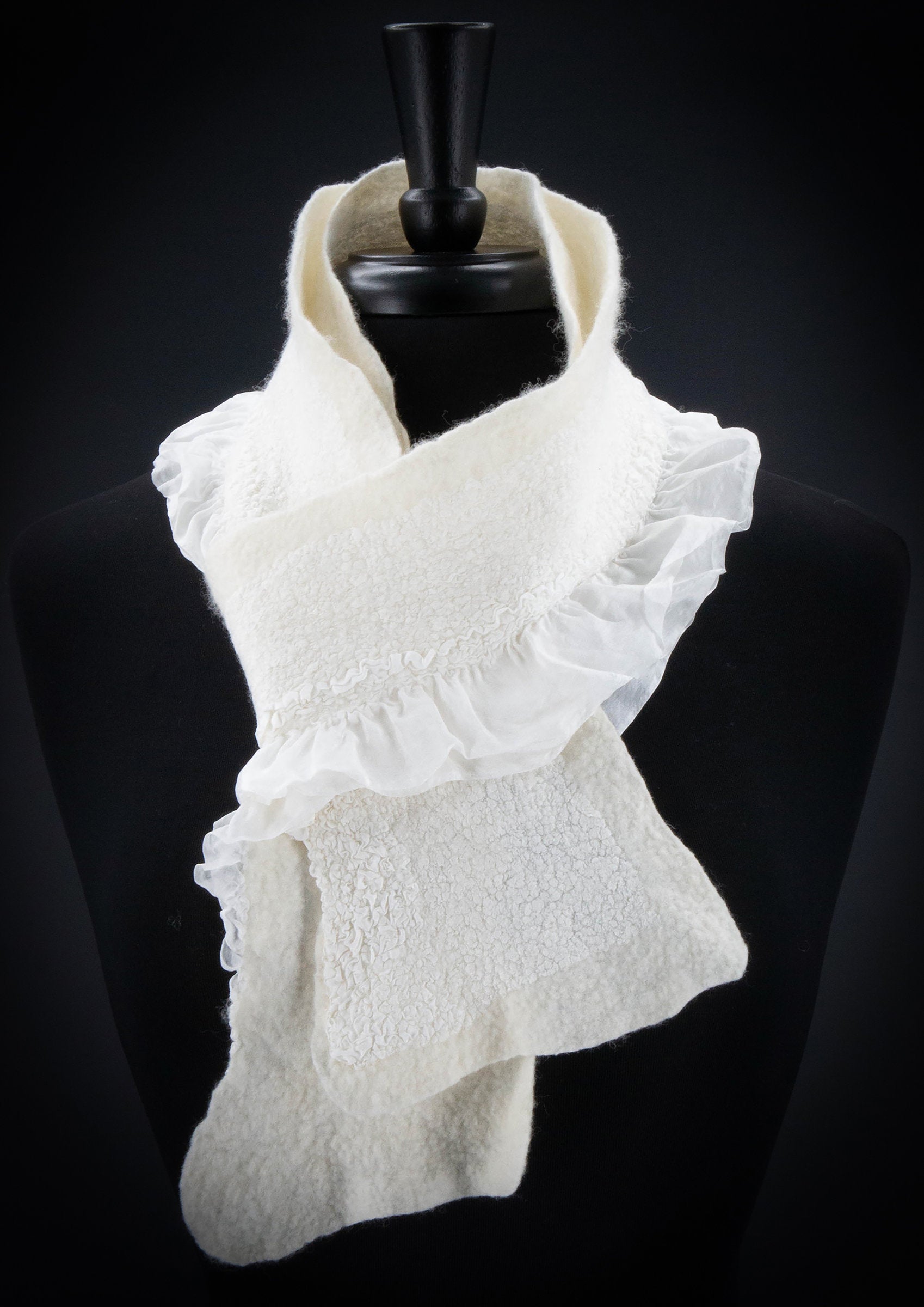 Subtle Ruffle Skinny Scarf · Artful Home