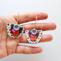 Polka Dot Half Moon Earrings