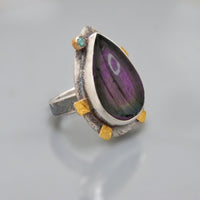 urple Labradorite Pear Ring