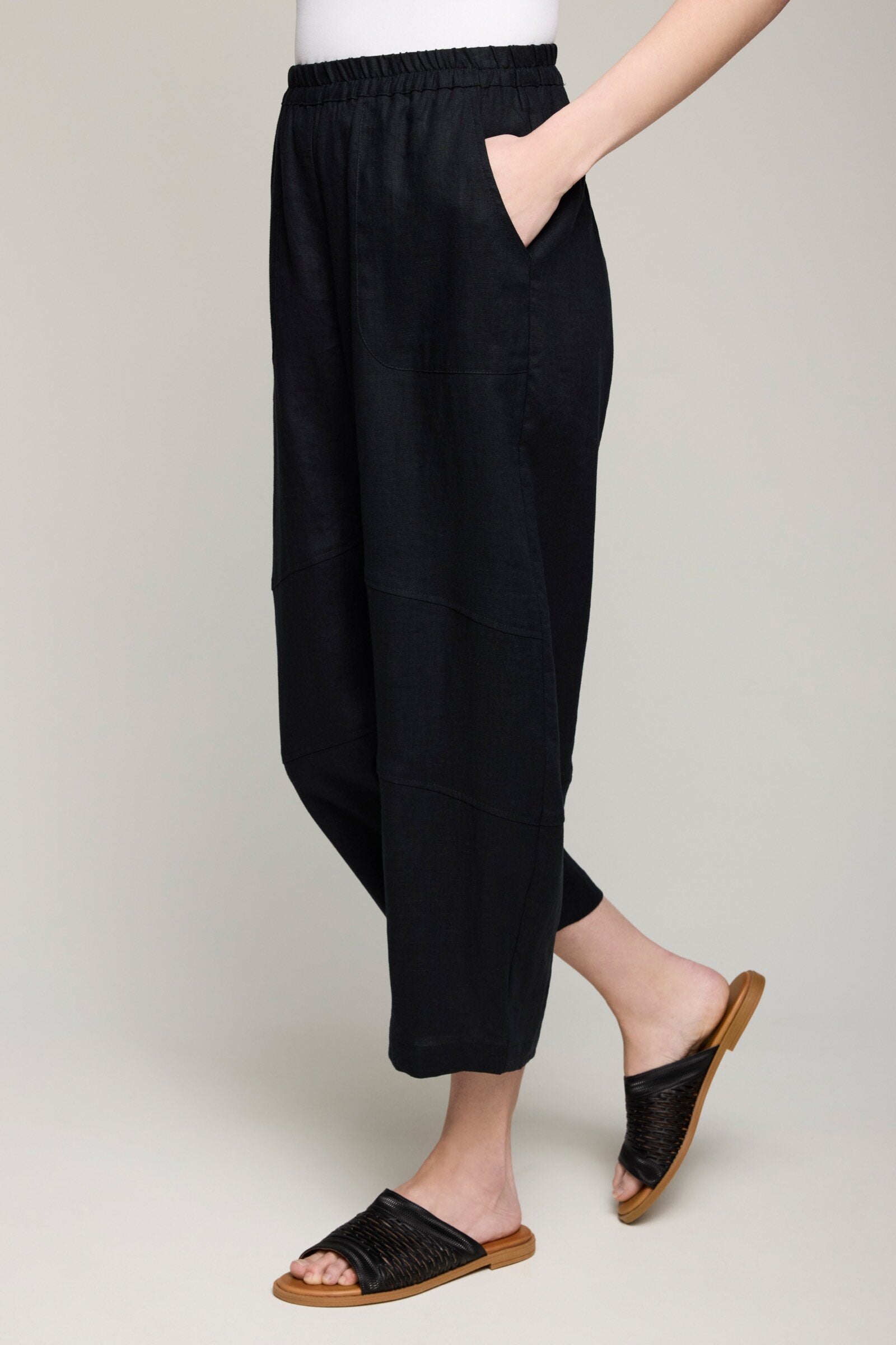 Linen Barrel Leg Pant