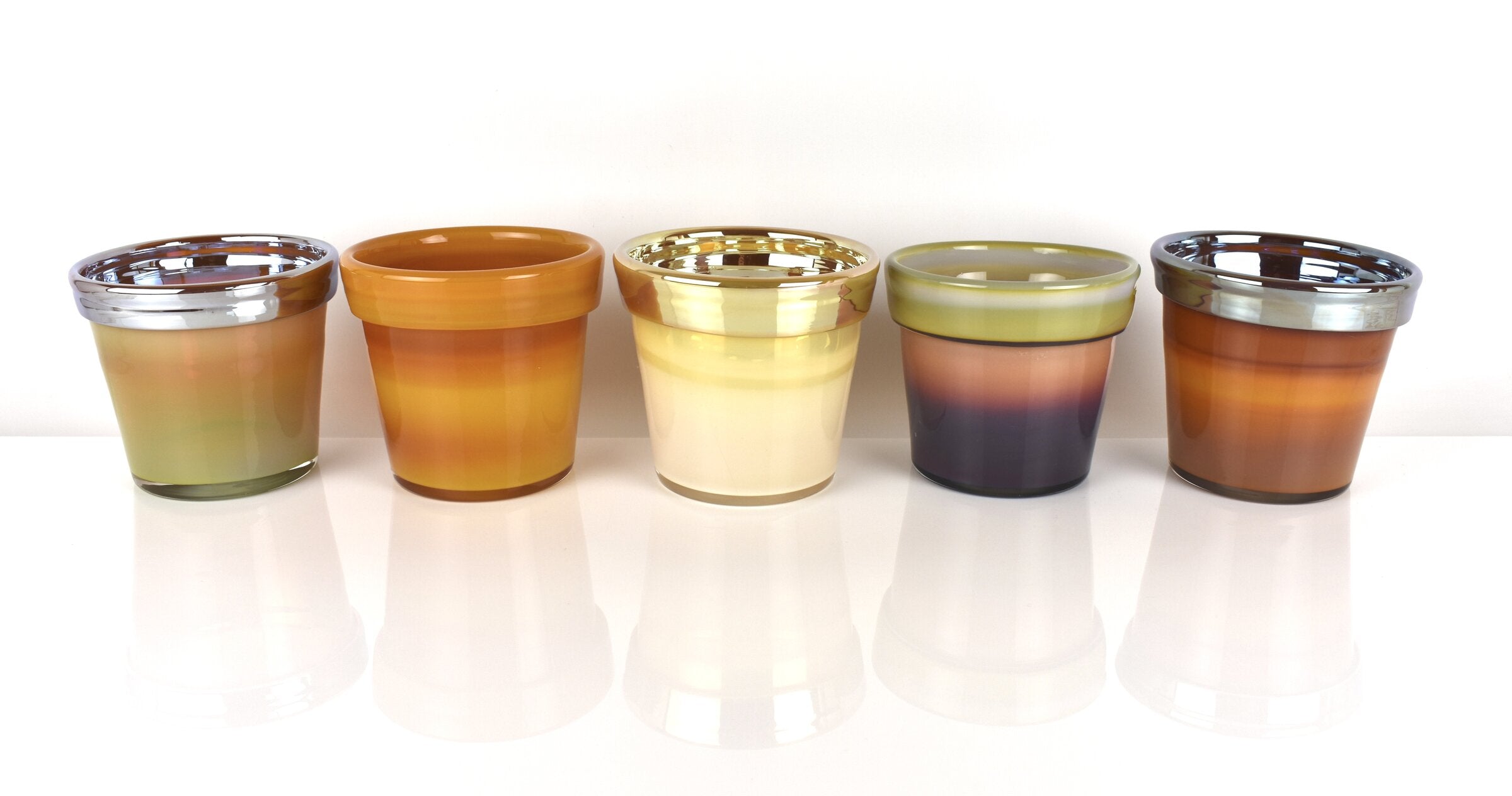 Glass Flower Pot, Ombre Tones
