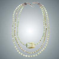 Pale Green Jade & Silver Necklace