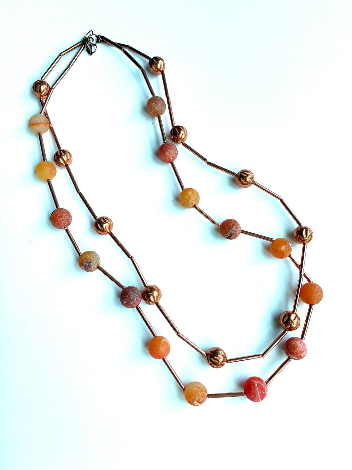 Agate & Copper Double Strand Necklace