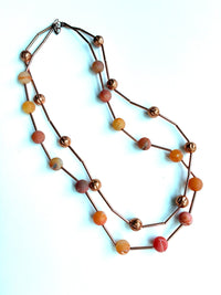 Agate & Copper Double Strand Necklace