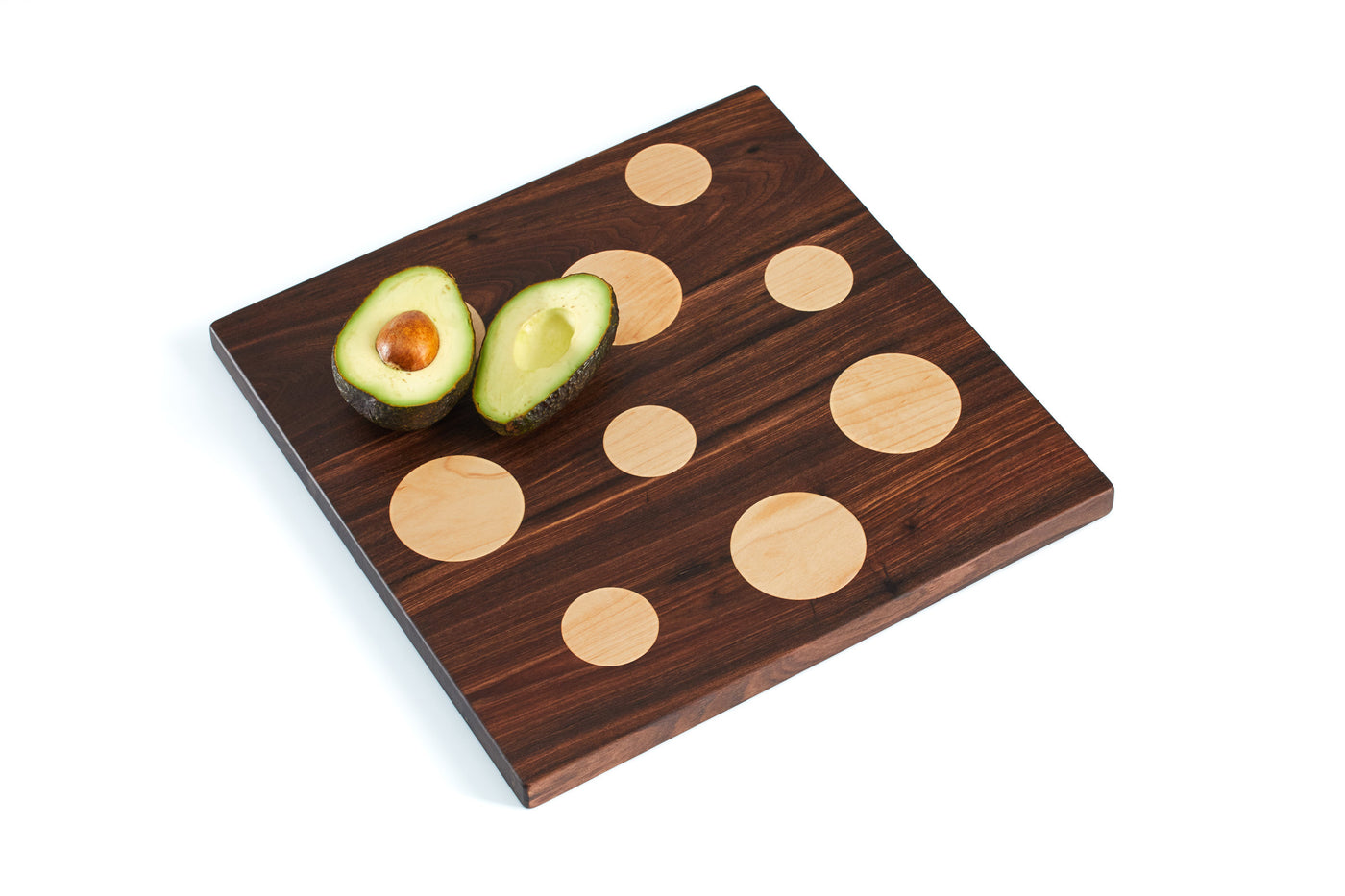 walnut with maple dots