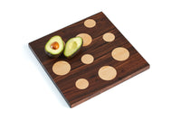walnut with maple dots