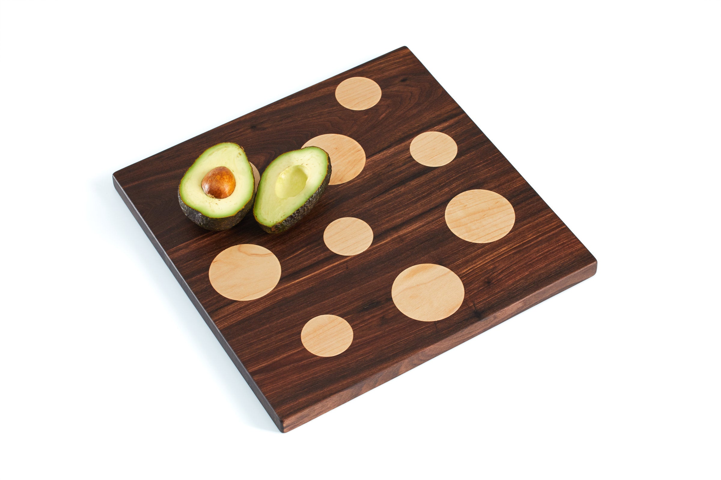 walnut with maple dots