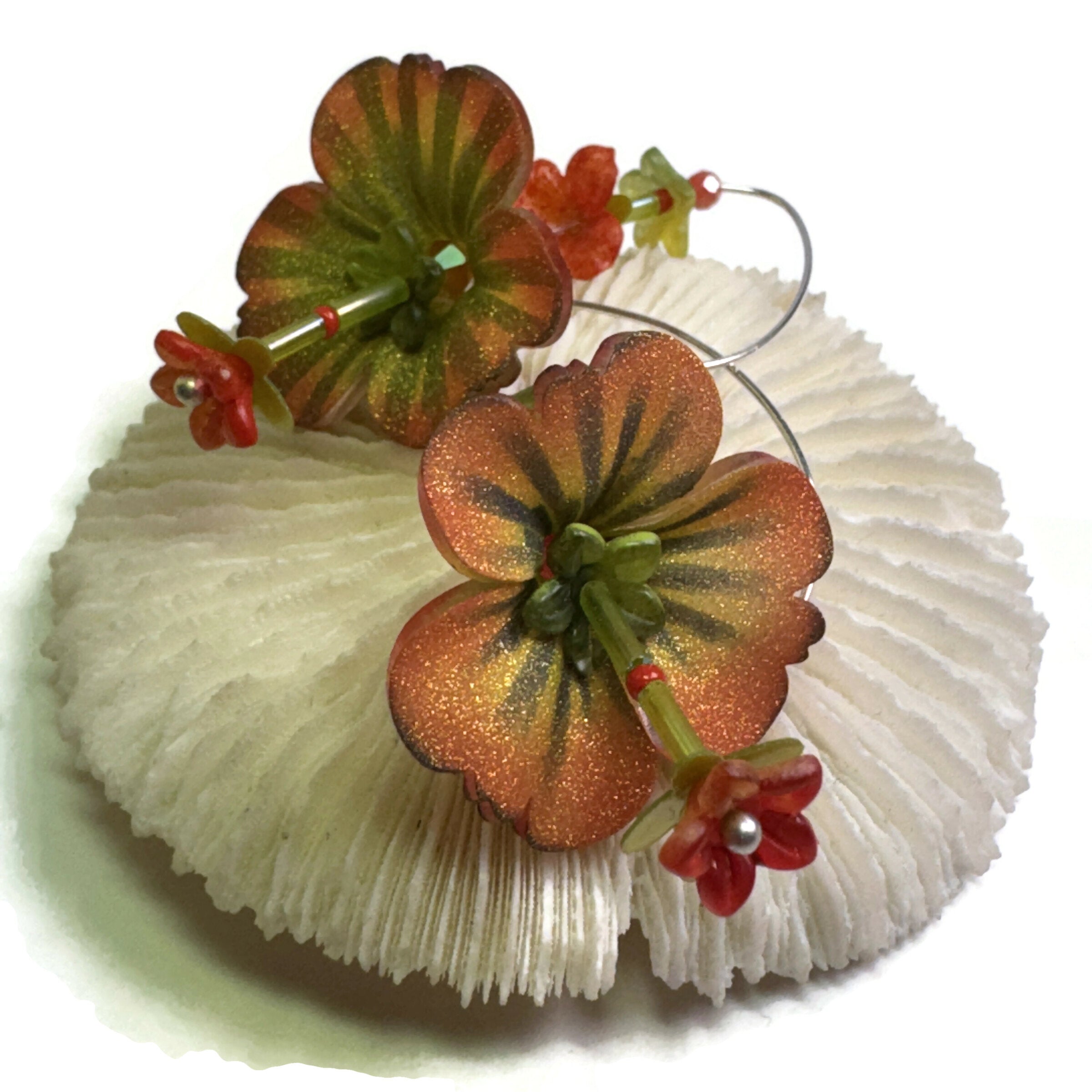 Short Nasturtium Earrings