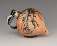 Horsehair and Feather Fired Terra Cotta Drop Ornament 114