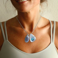 Stone Petals Necklace in Opal and Botswana Agate