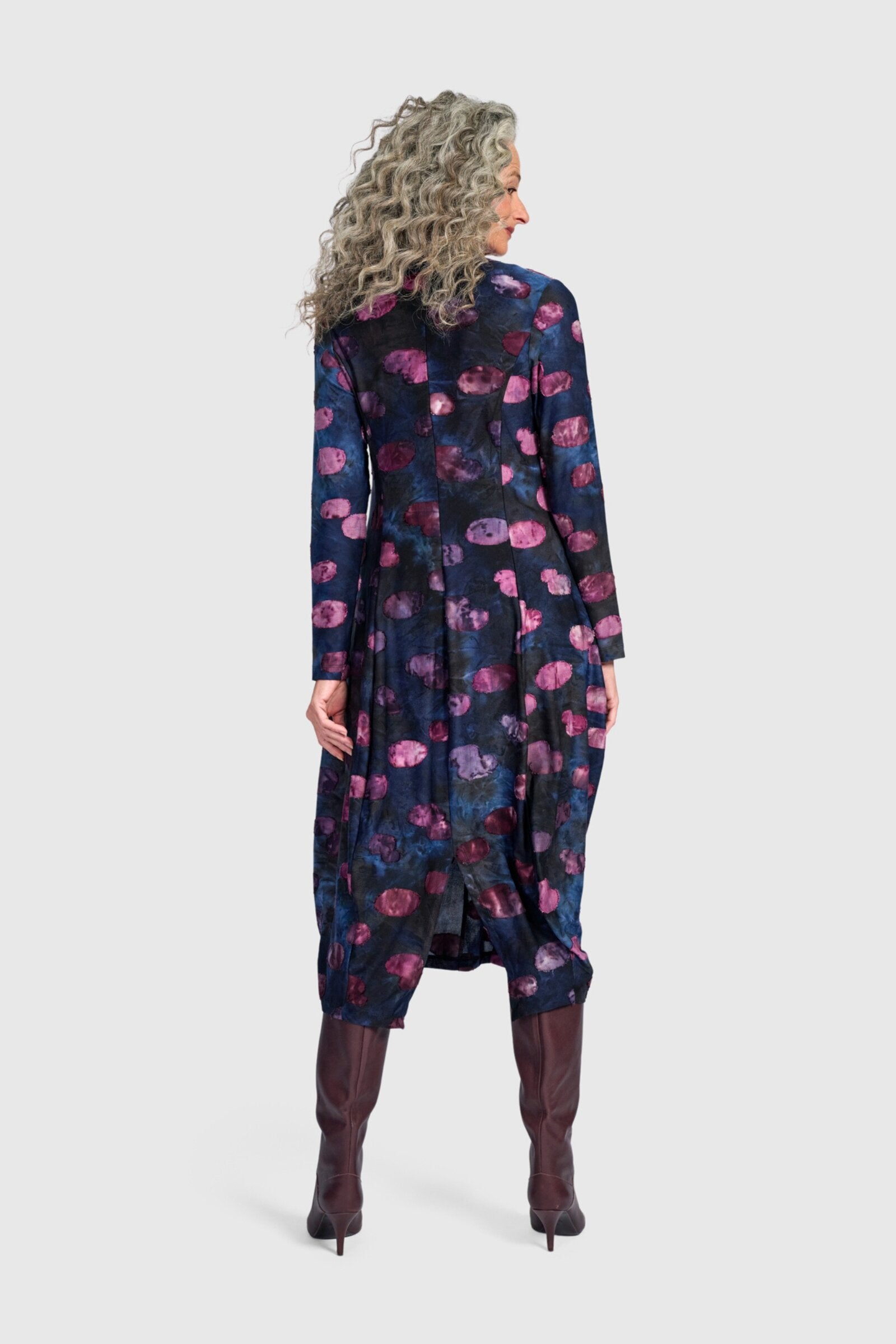 Midnight Dot V-Neck Dress