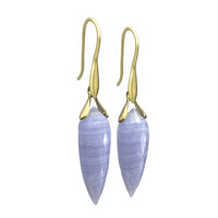 Blue Lace Agate Trapeze Earrings II