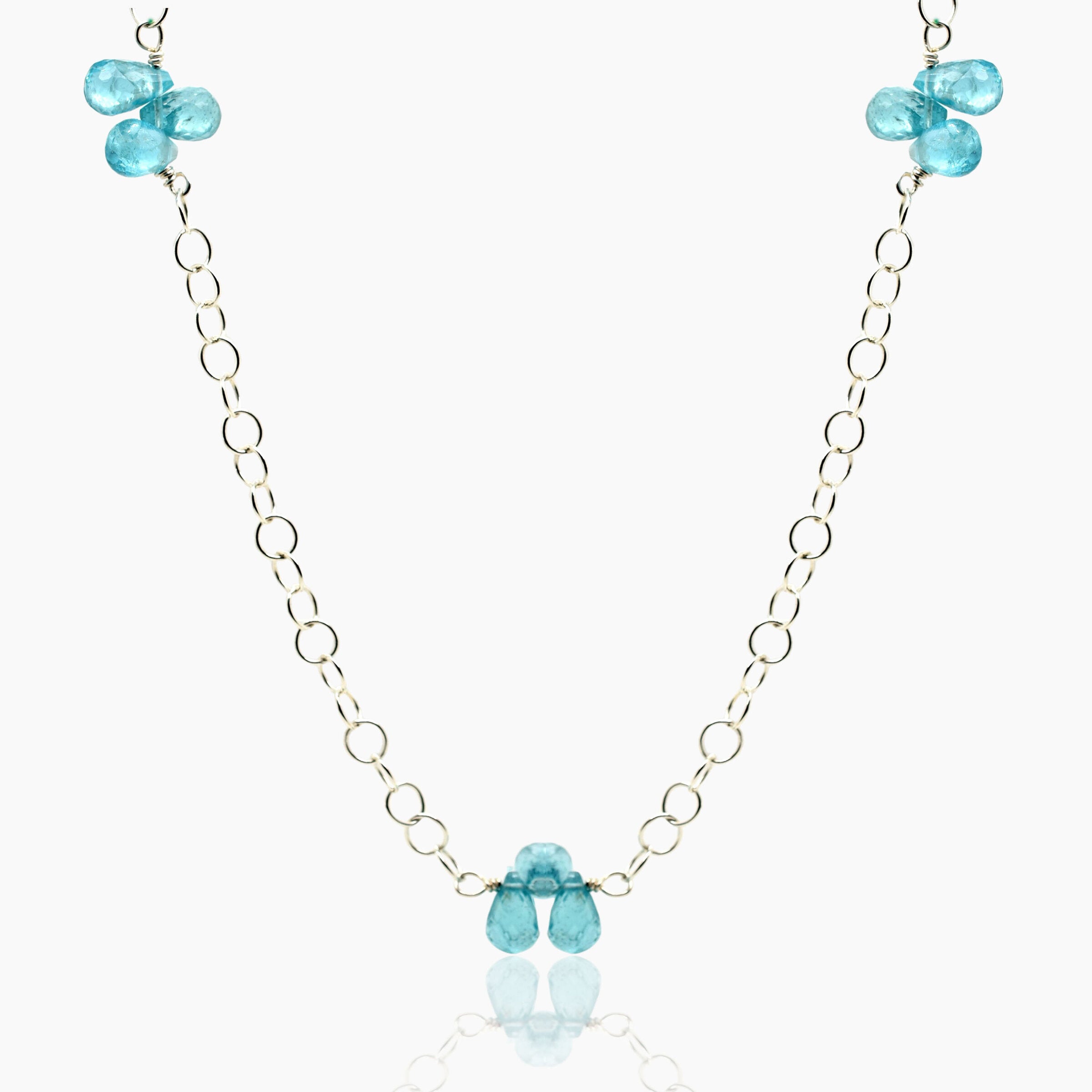 Aqua Apatite Fine Chain Necklace