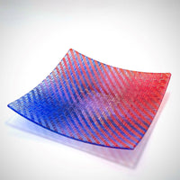 Red Blue V Chevron Tapestry Platter