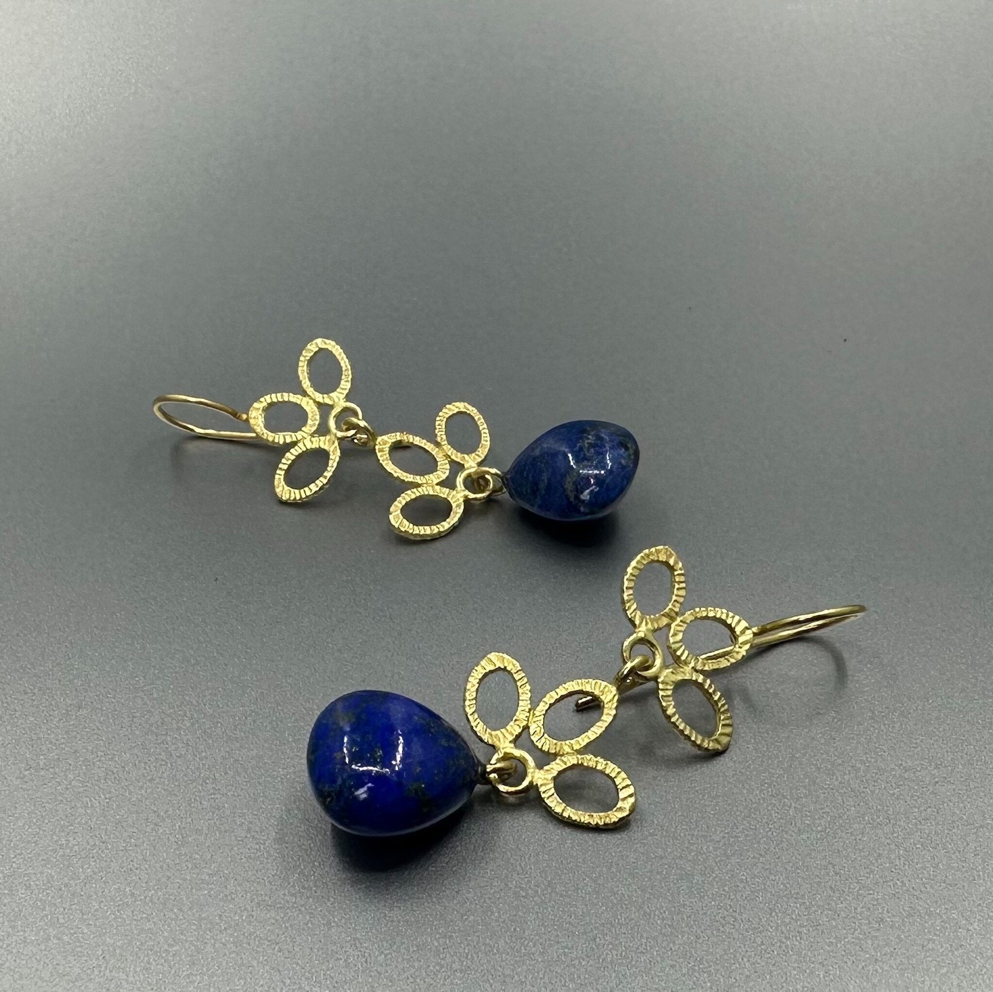 Long Lapis Drop Earrings