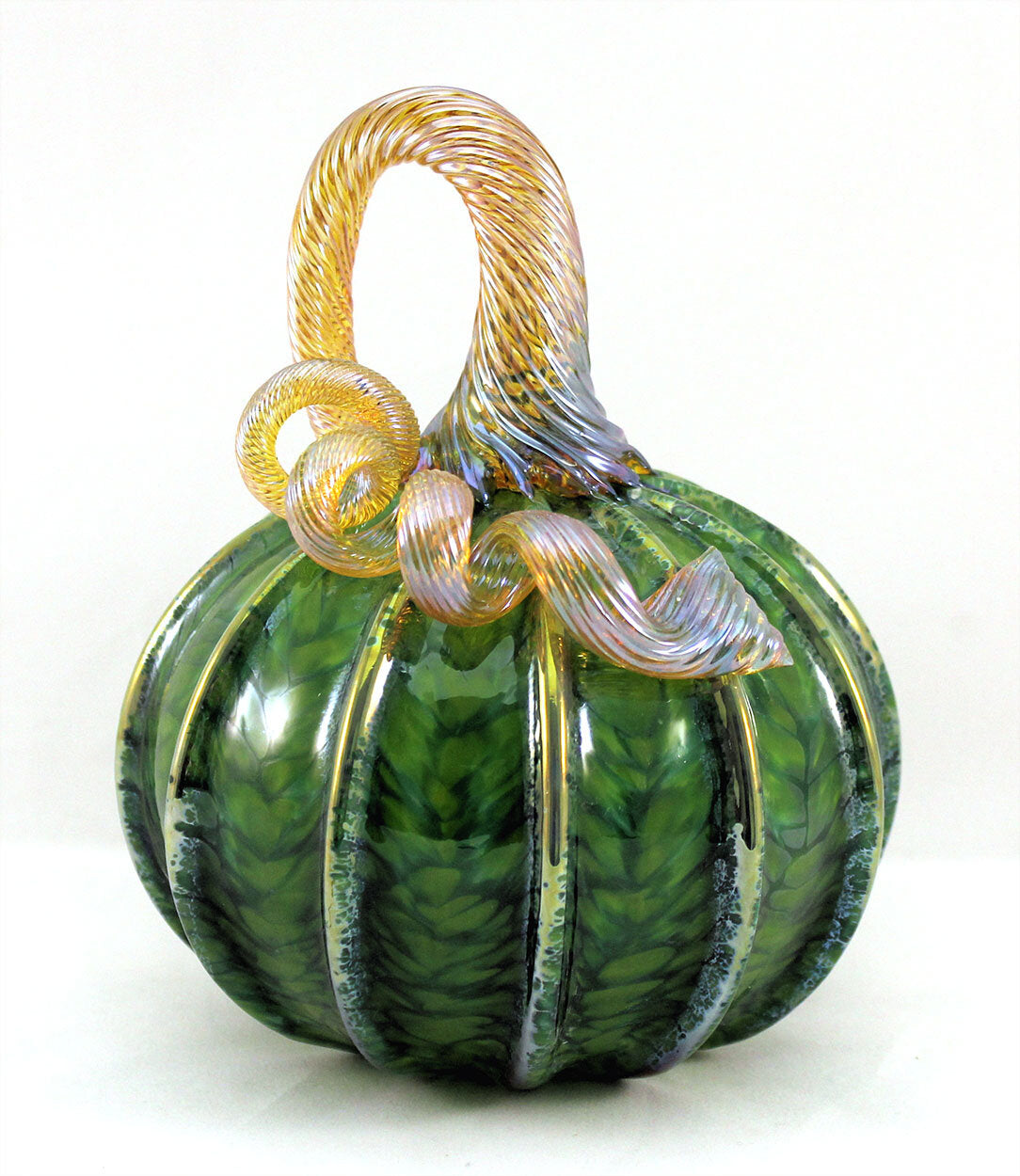 Small Spring Green with Gold Stripes