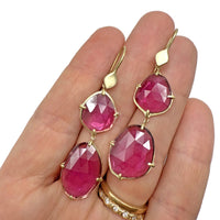Rubellite Tourmaline Azores Cascade Earrings