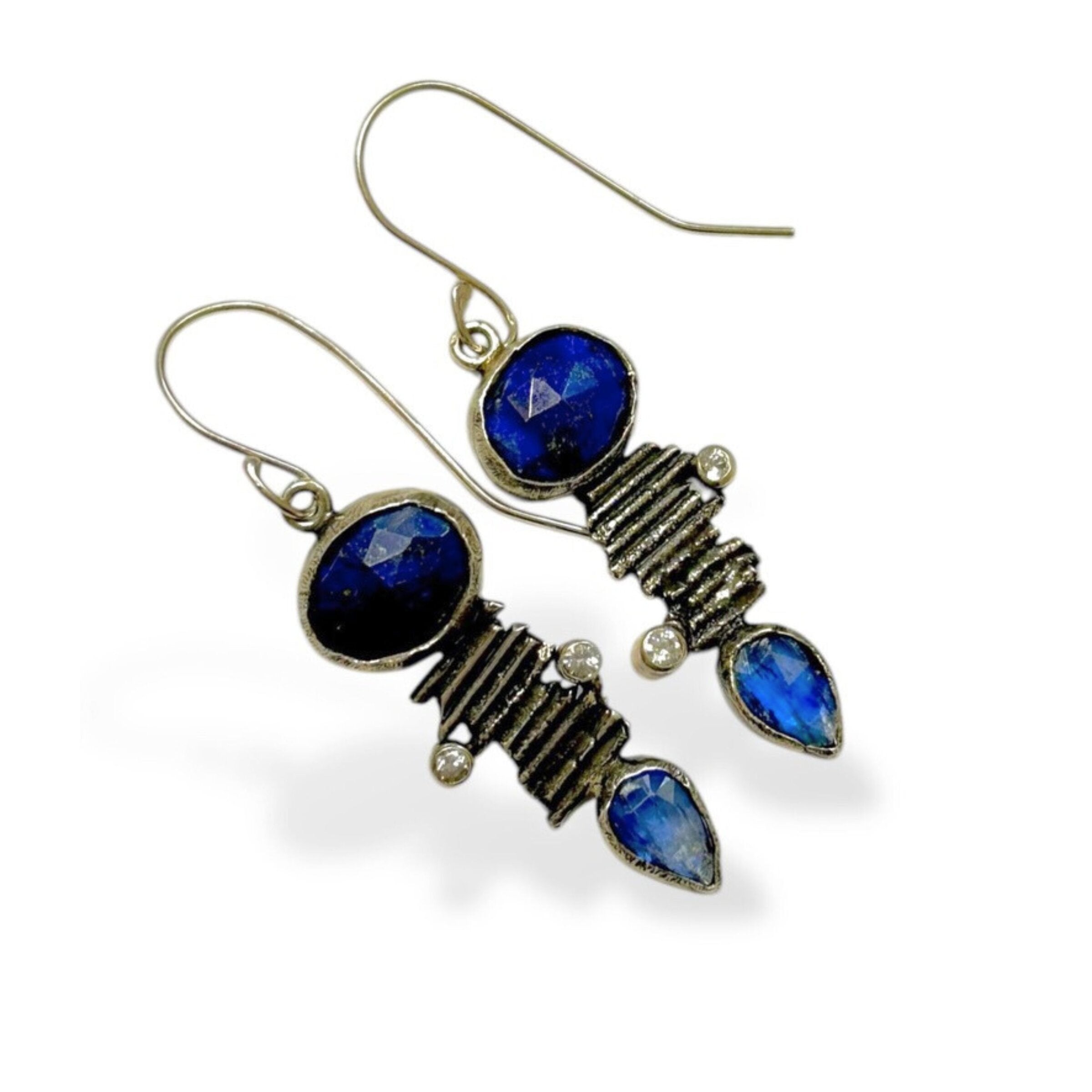 Lapis Kyanite Sticks & Stones Earrings