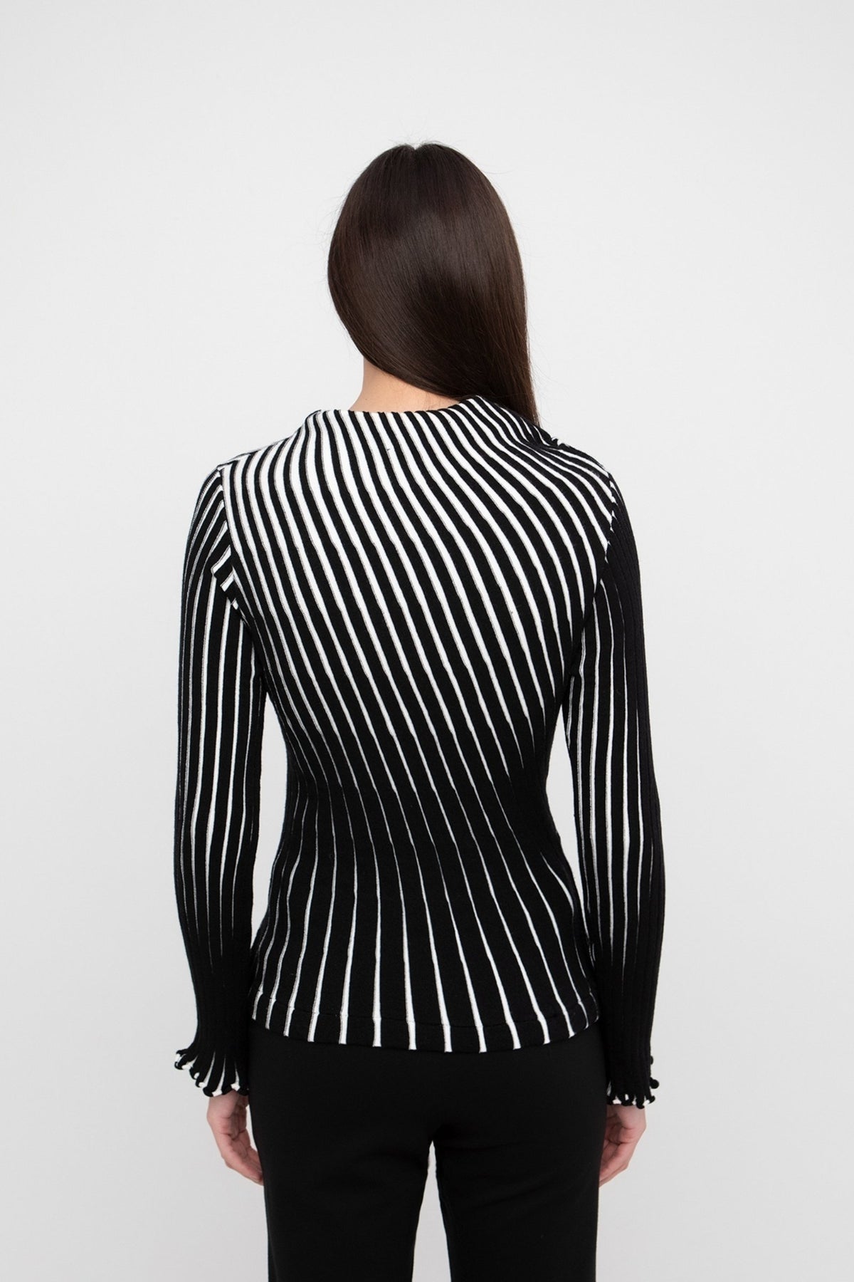 Pleat Knit Asymmetric Top