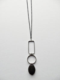 Lava & Silver Geometric Necklace