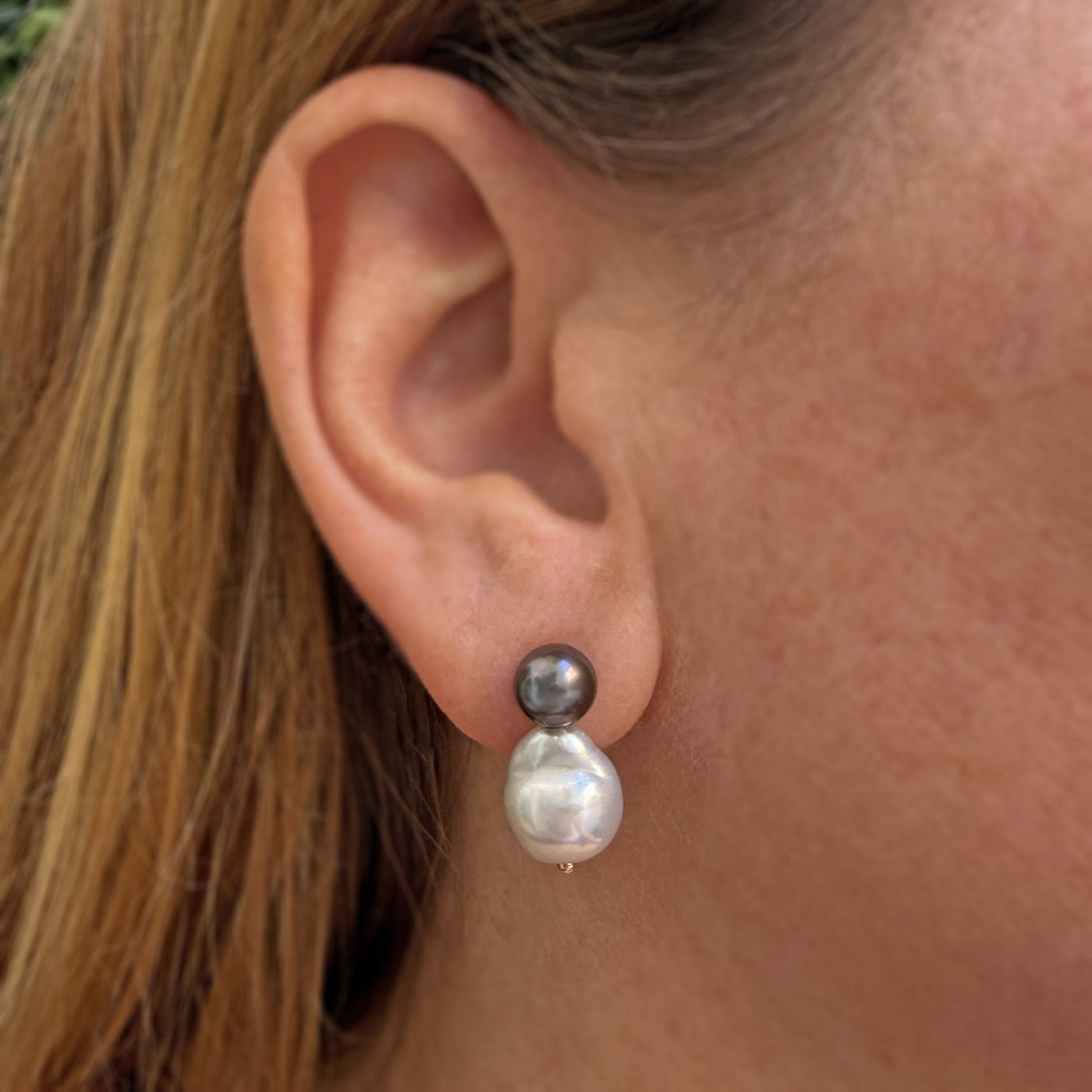 Baroque Akoya & Tahitian Pearl Earrings