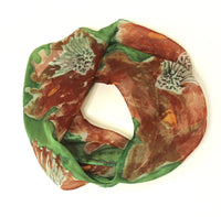 Amaryllis Orange-Hand painted silk scarf