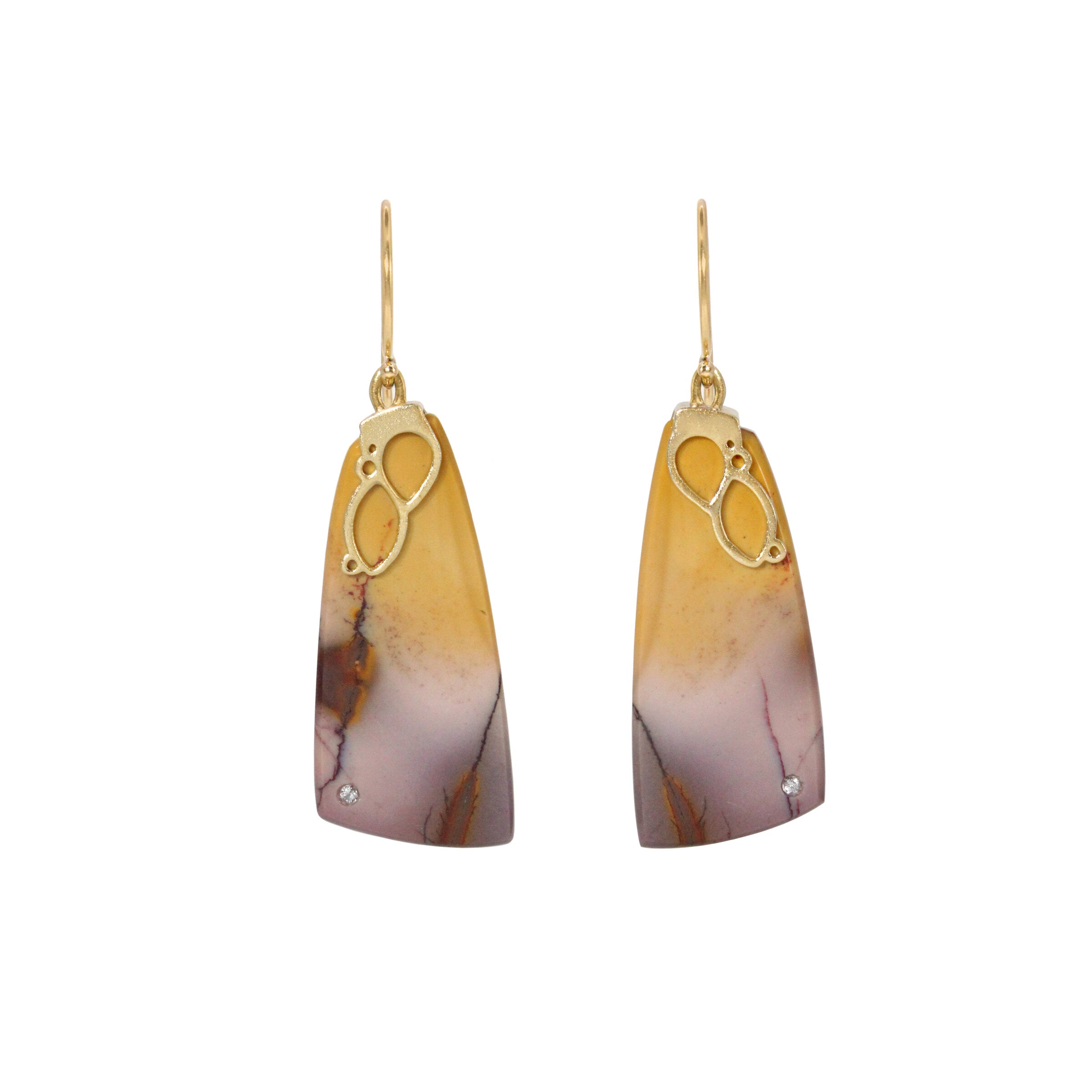 Mookatite & Diamond Earrings | Photo by Webgem