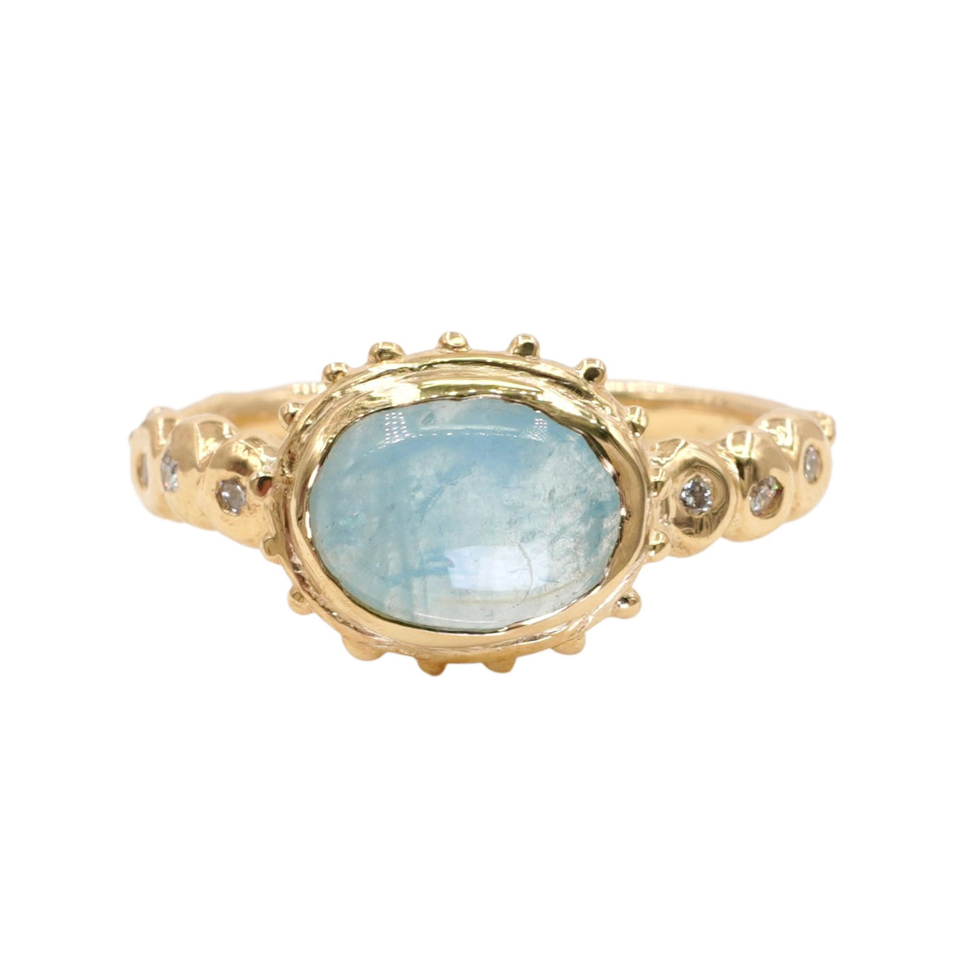 Sunbeam Ring with Aquamarine Stone