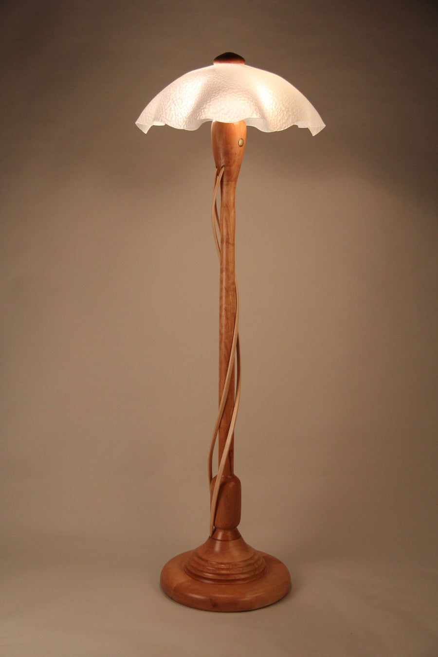 Cherry Table lamp with Maple TendrilsWater Glass Shade | Photo by Renfort
