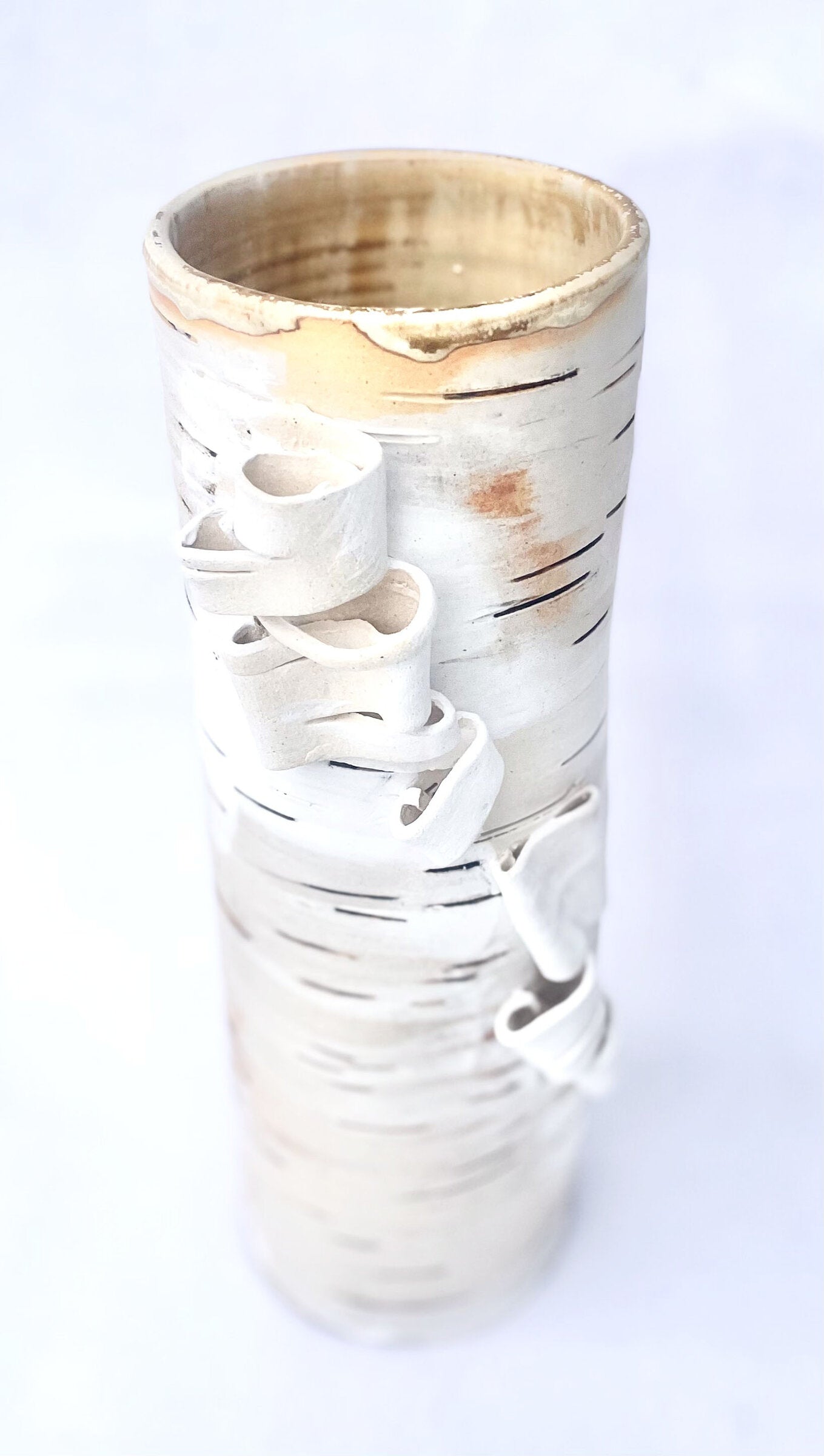 Sculptural Birch Motif Vase