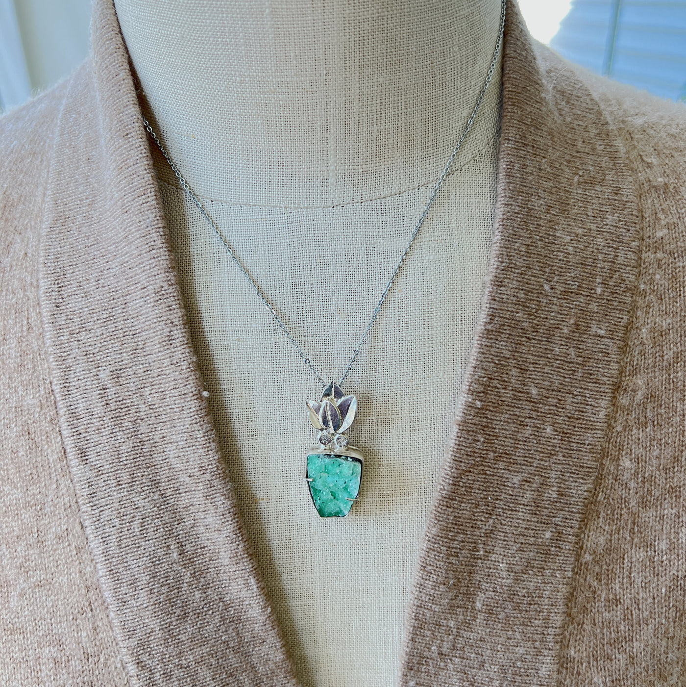 Chrysocolla Druzy Pendant