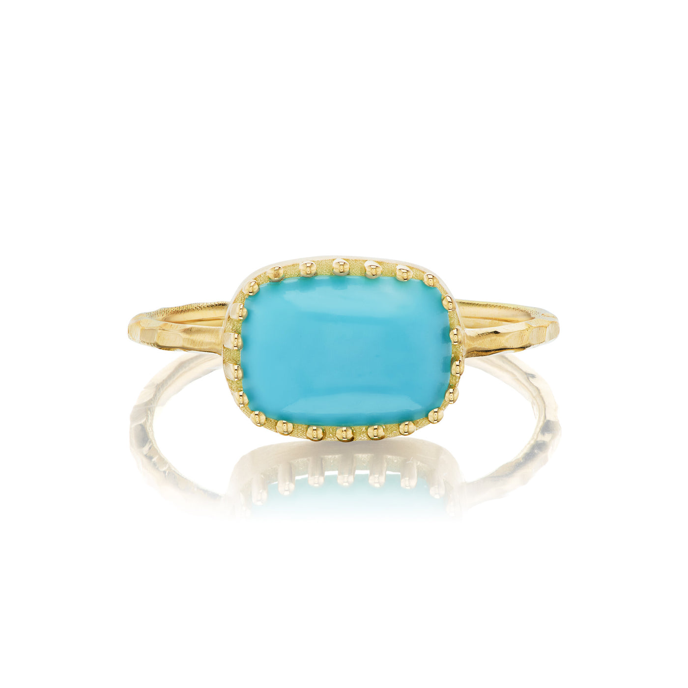 Cushion Turquoise Solitaire Ring