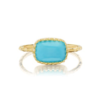 Cushion Turquoise Solitaire Ring