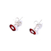 Red Enamel & Diamond Earrings