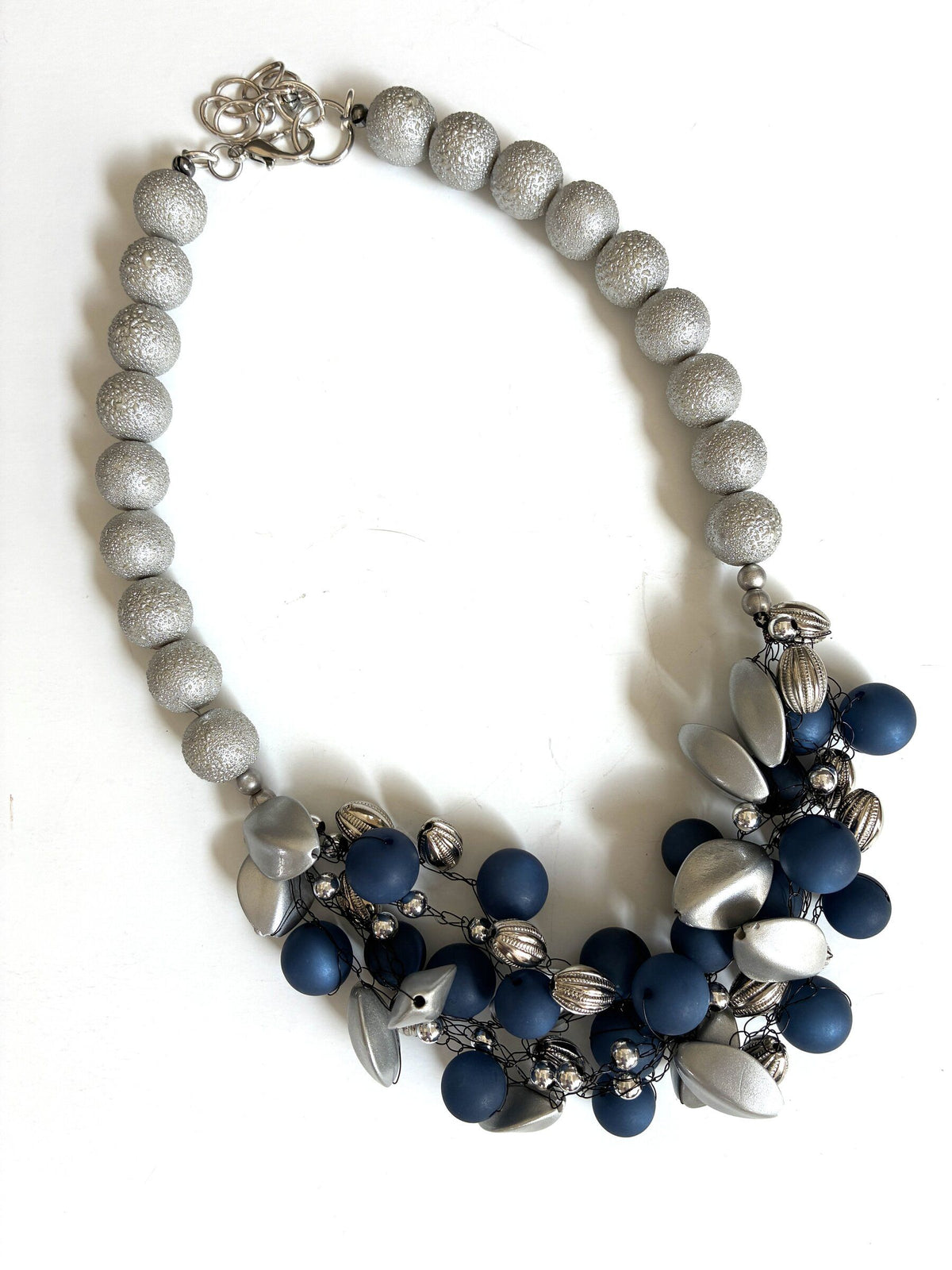 Festive Blue & Silver Necklace