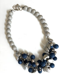 Festive Blue & Silver Necklace