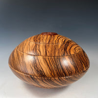 Zebrawood Vessel with Eucalyptus Rim
